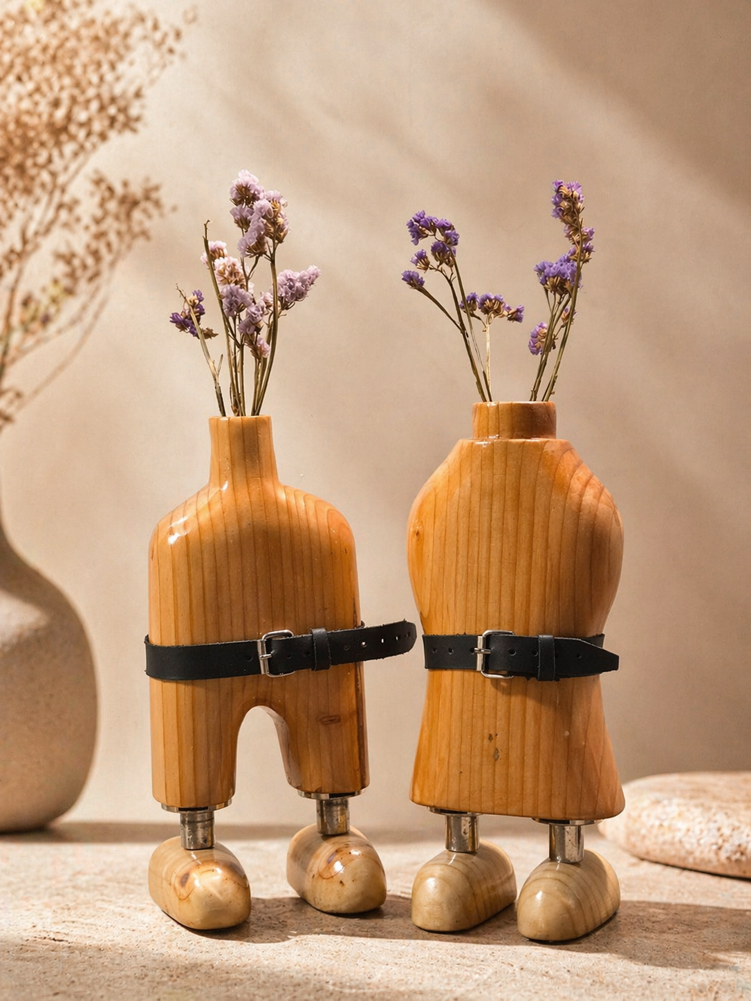 Verona Span Wooden Showpiece in natural polished wood by UDSS Atelier