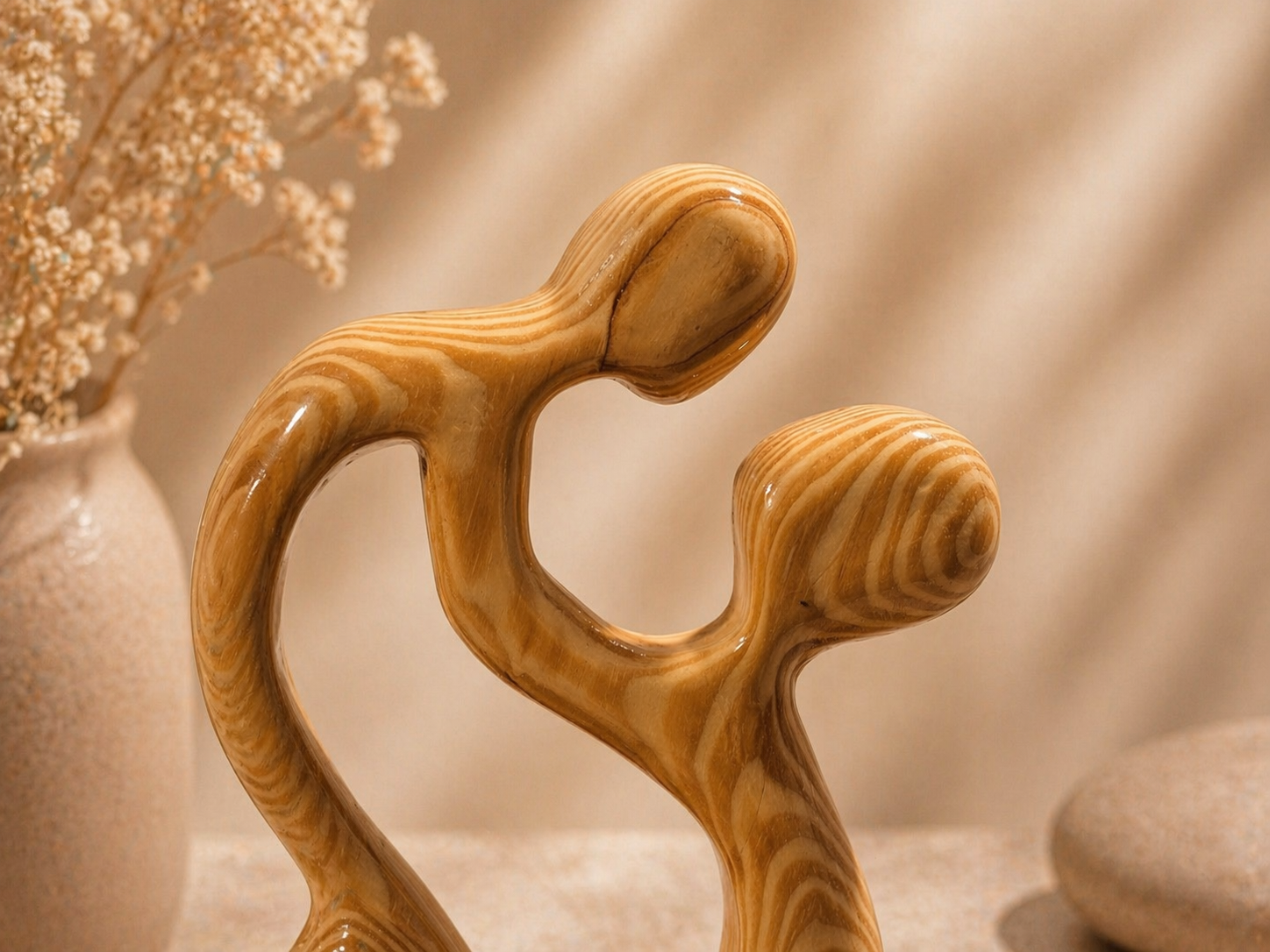 Marlow Crest Wooden Table Accent in natural polished wood by UDSS Atelier gallery 3