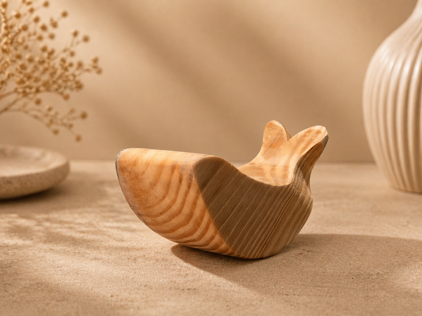 Halcyon Trace Wooden Decor Accent in natural polished wood by UDSS Atelier gallery 3