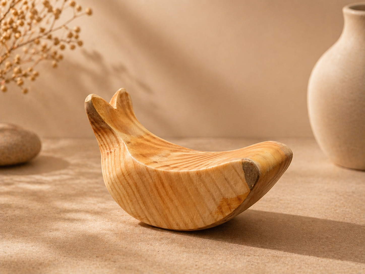 Halcyon Trace Wooden Decor Accent in natural polished wood by UDSS Atelier gallery 4