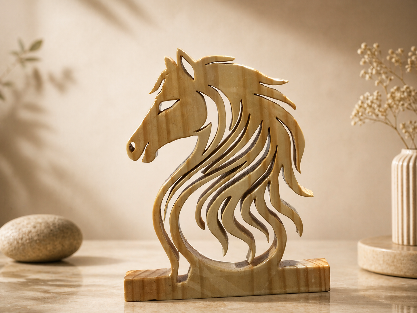 Celestia Arc Wooden Decor Sculpture in natural polished wood by UDSS Atelier view 1