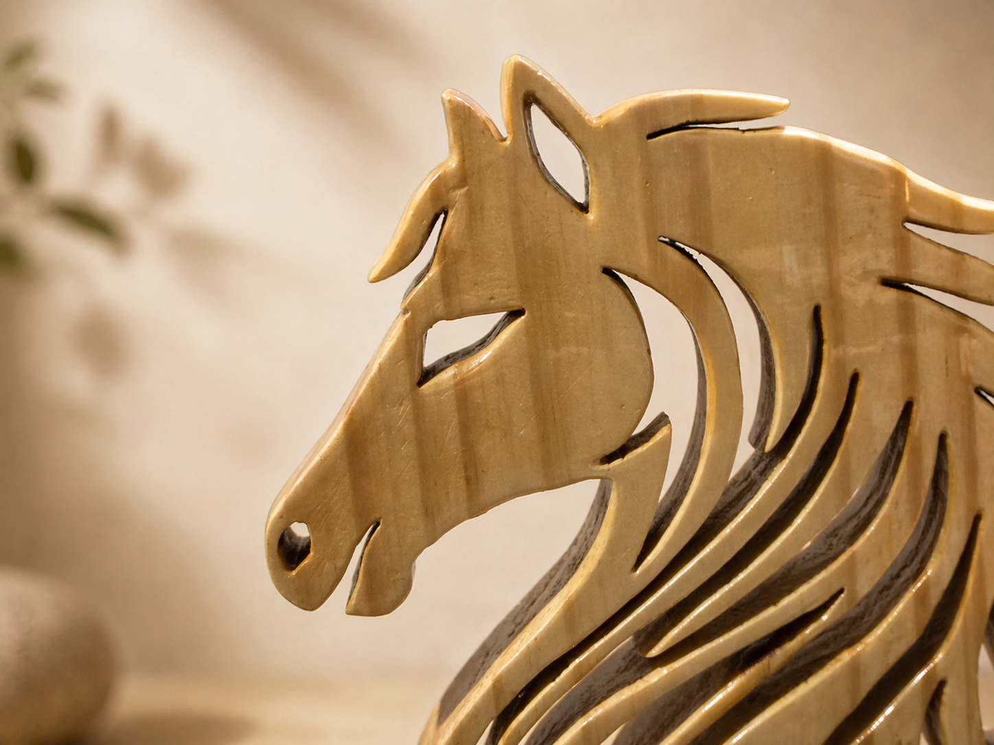 Celestia Arc Wooden Decor Sculpture in natural polished wood by UDSS Atelier view 2