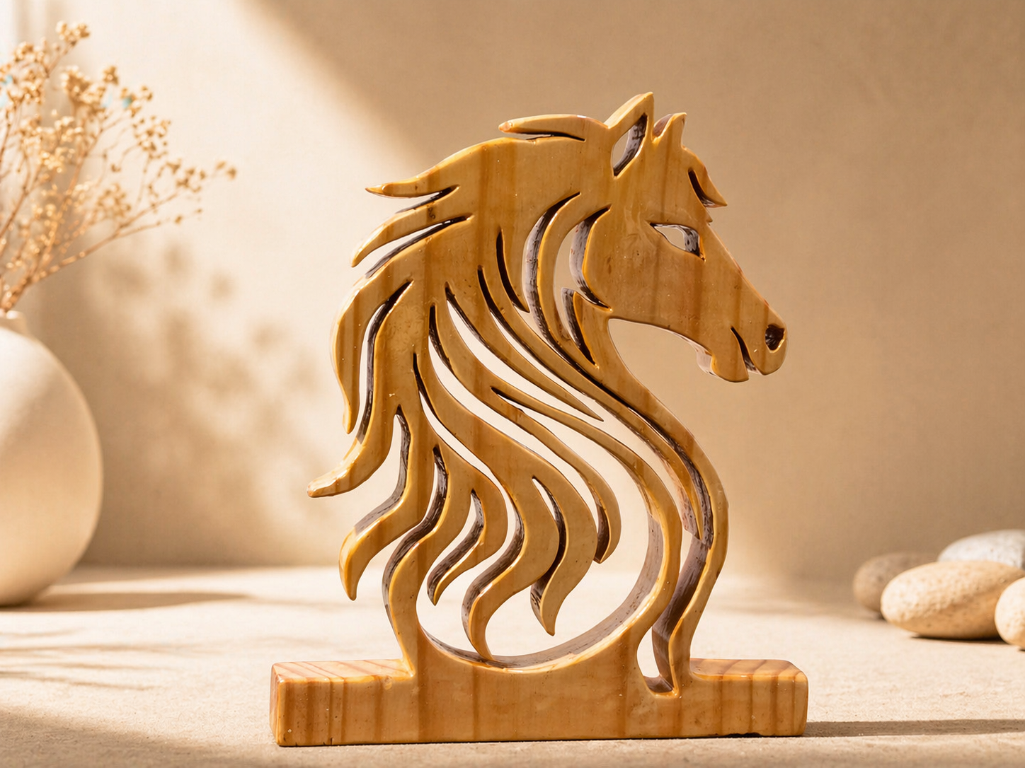 Celestia Arc Wooden Decor Sculpture in natural polished wood by UDSS Atelier view 4