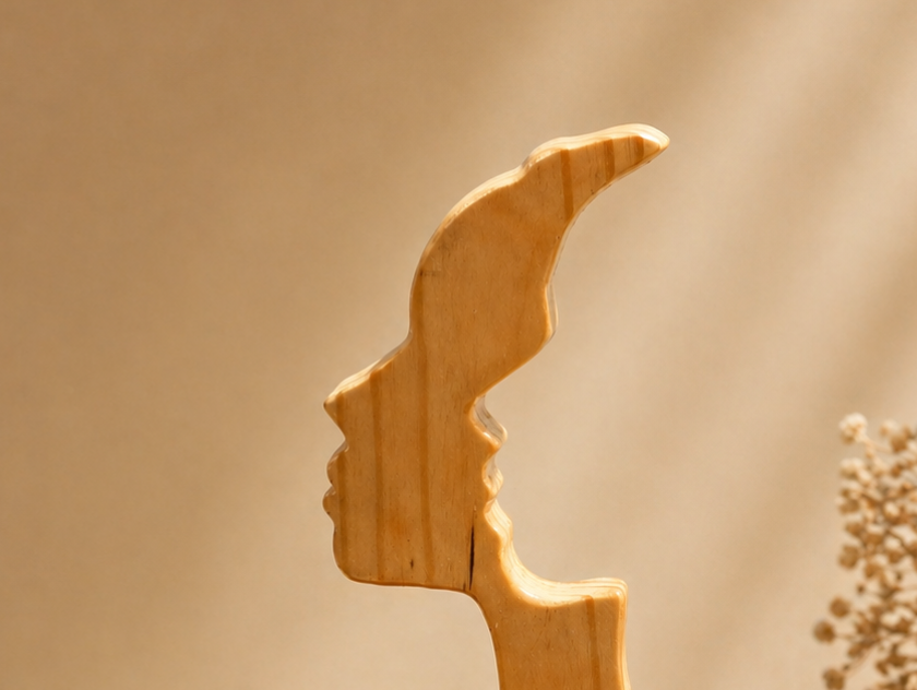 Isolde Bloom Wooden Decor Sculpture in natural polished wood by UDSS Atelier view 4