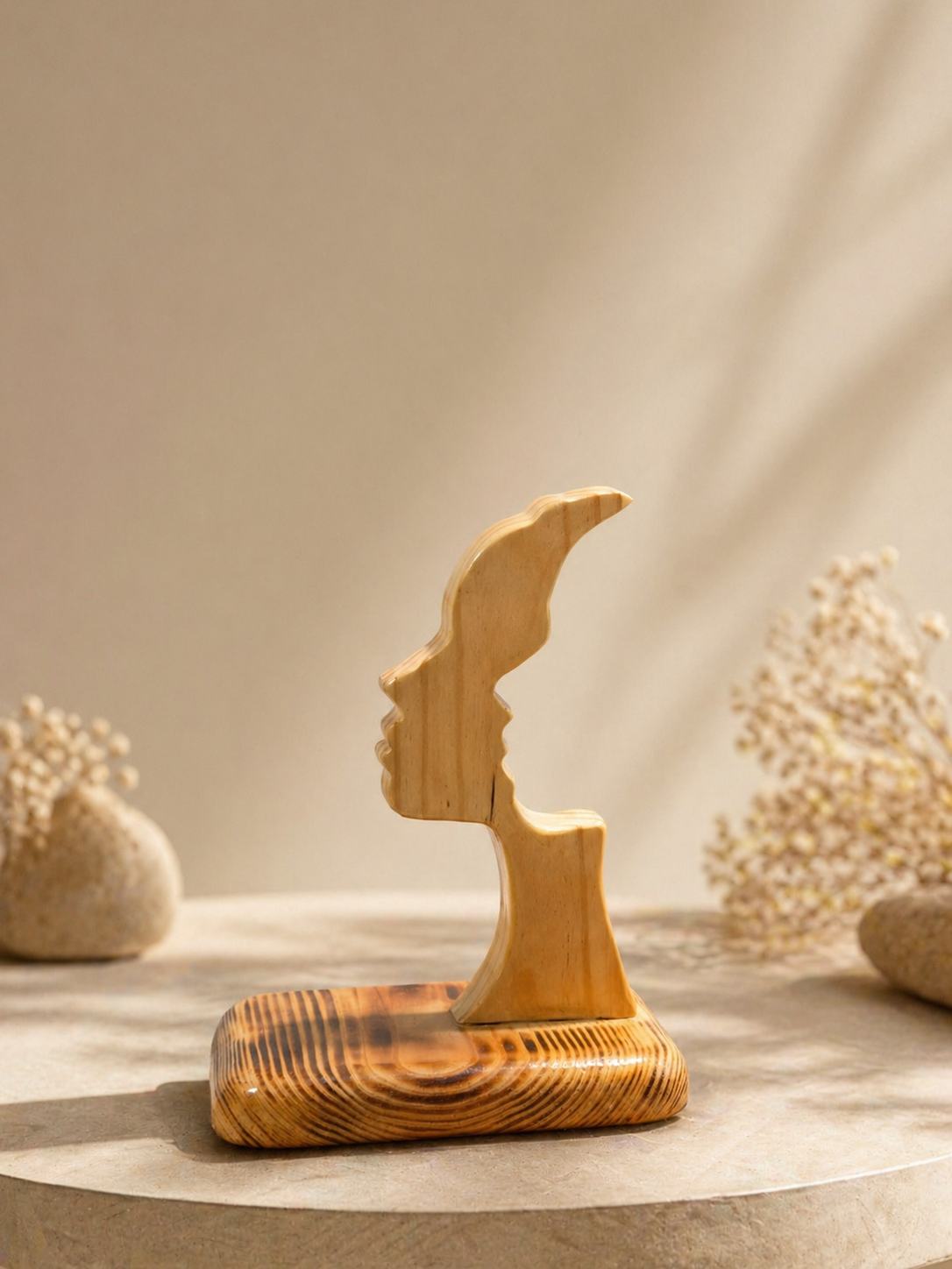 Isolde Bloom Wooden Decor Sculpture in natural polished wood by UDSS Atelier