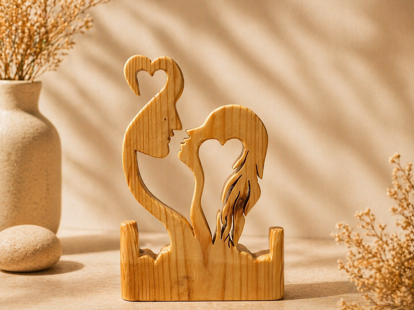 Caelum Fold Wooden Decor Sculpture in natural polished wood by UDSS Atelier view 1