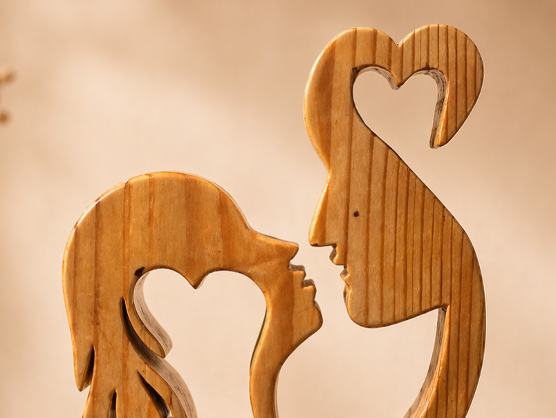 Caelum Fold Wooden Decor Sculpture in natural polished wood by UDSS Atelier view 3