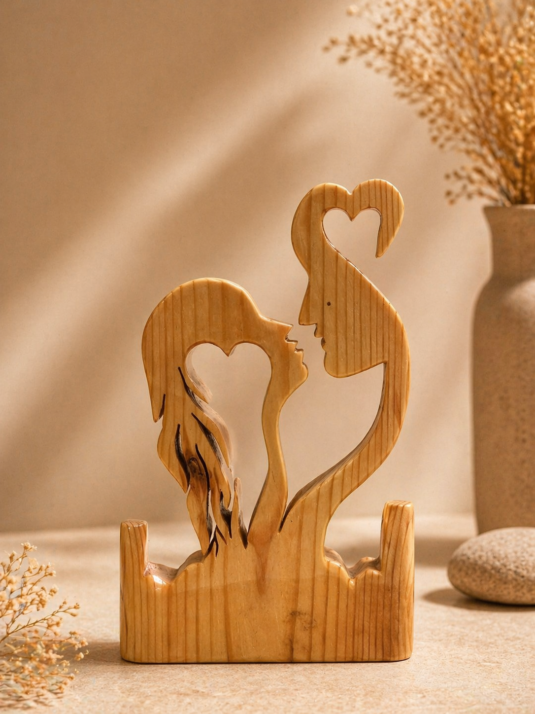 Caelum Fold Wooden Decor Sculpture in natural polished wood by UDSS Atelier