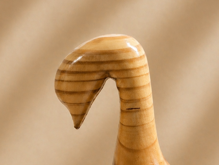 Oria Nest Wooden Decor Sculpture in natural polished wood by UDSS Atelier view 4