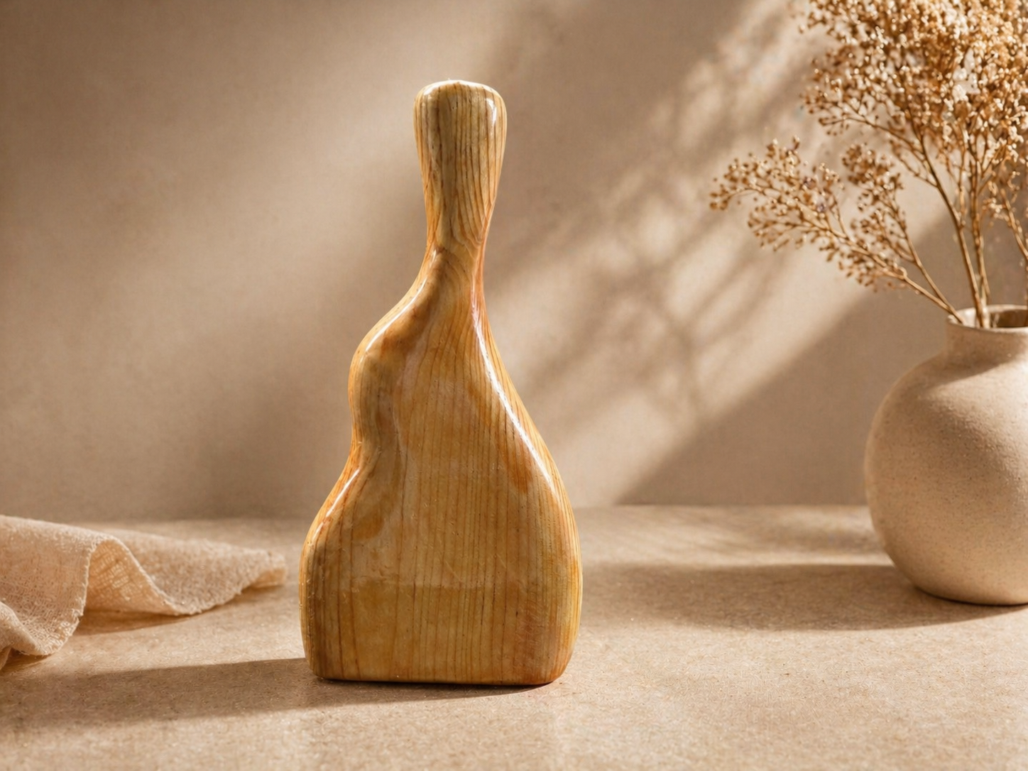 Aster Vale Pine Wooden Flower Vase in pine wood by UDSS Atelier view 1