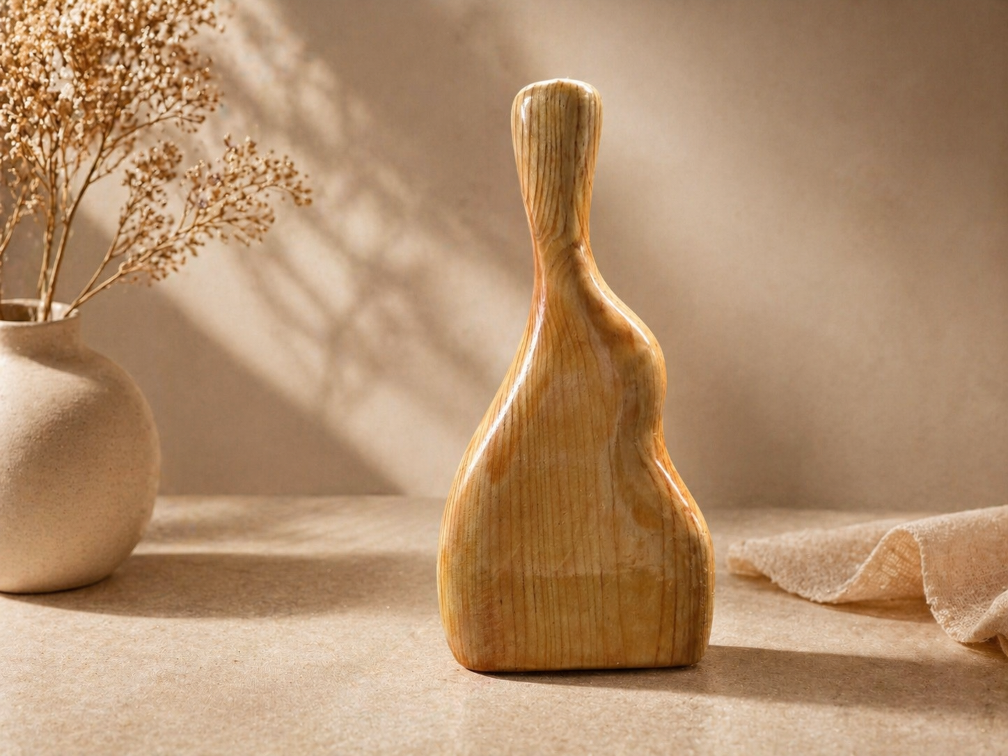 Aster Vale Pine Wooden Flower Vase in pine wood by UDSS Atelier view 2