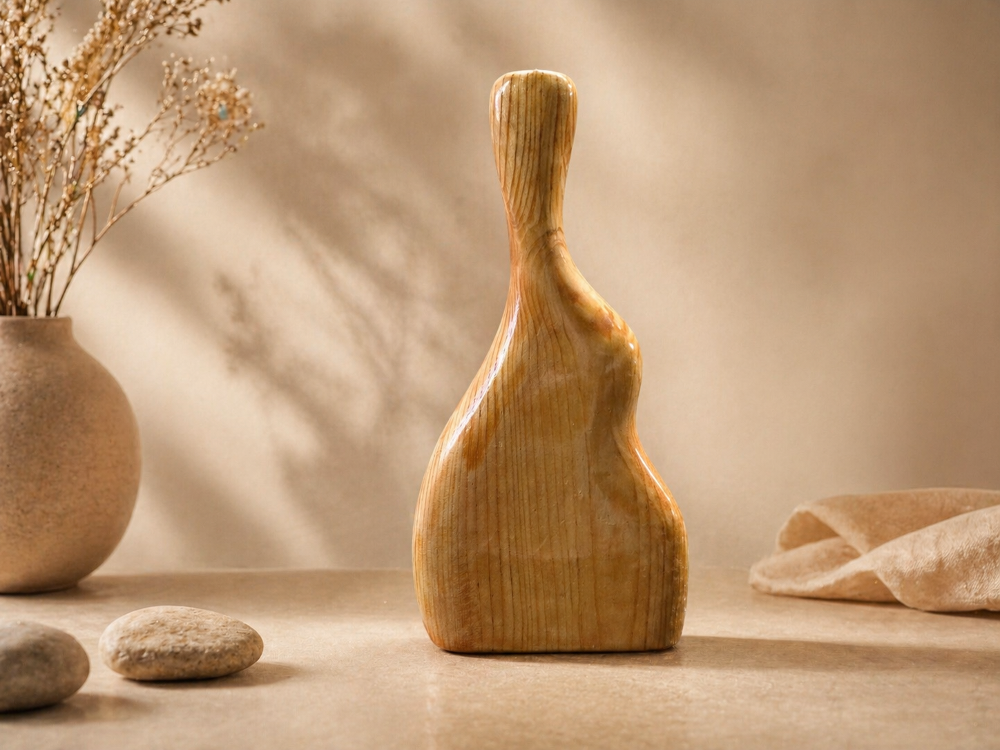 Aster Vale Pine Wooden Flower Vase in pine wood by UDSS Atelier view 3
