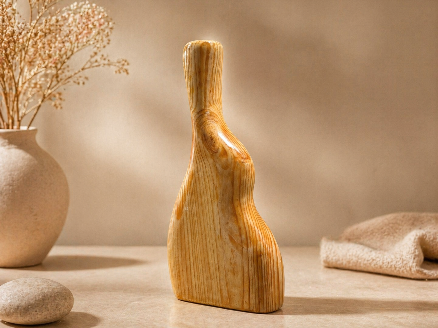 Aster Vale Pine Wooden Flower Vase in pine wood by UDSS Atelier view 4