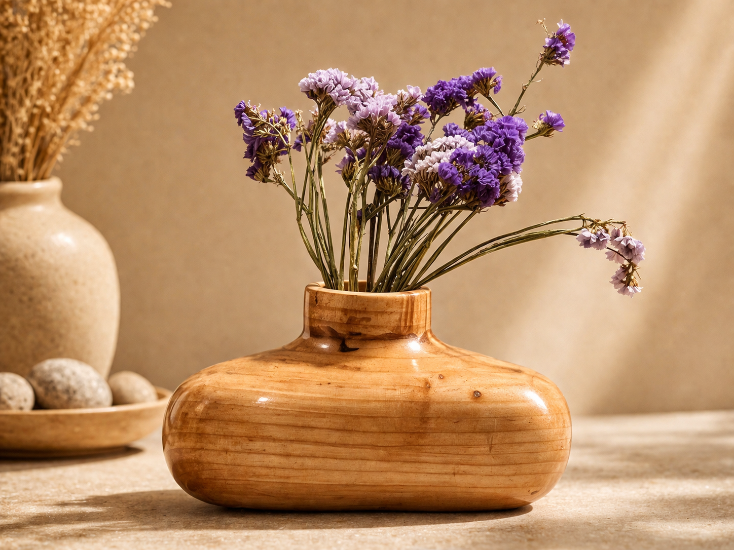 Alina Cove Pine Wooden Flower Vase in pine wood by UDSS Atelier gallery 2