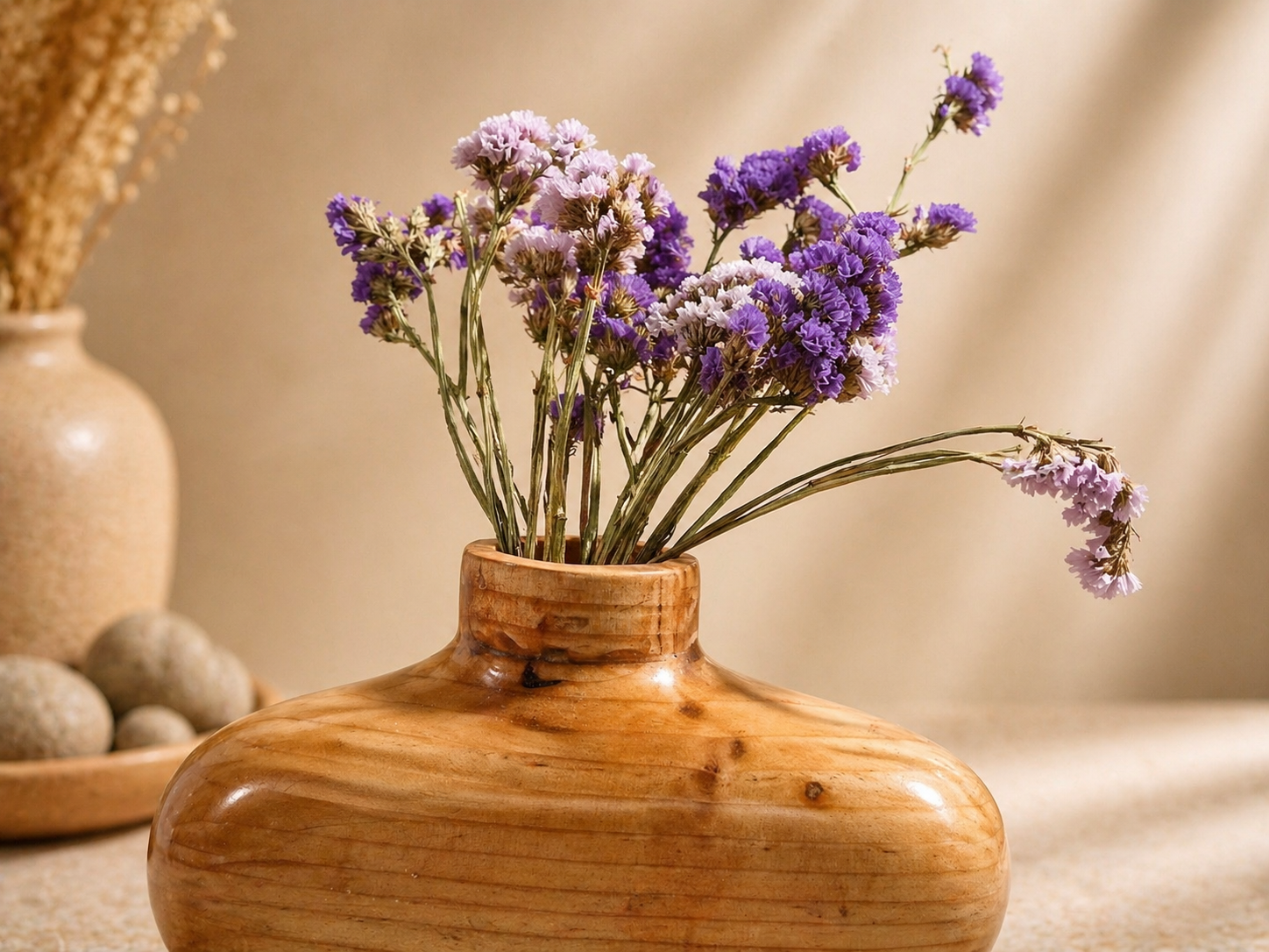 Alina Cove Pine Wooden Flower Vase in pine wood by UDSS Atelier gallery 3