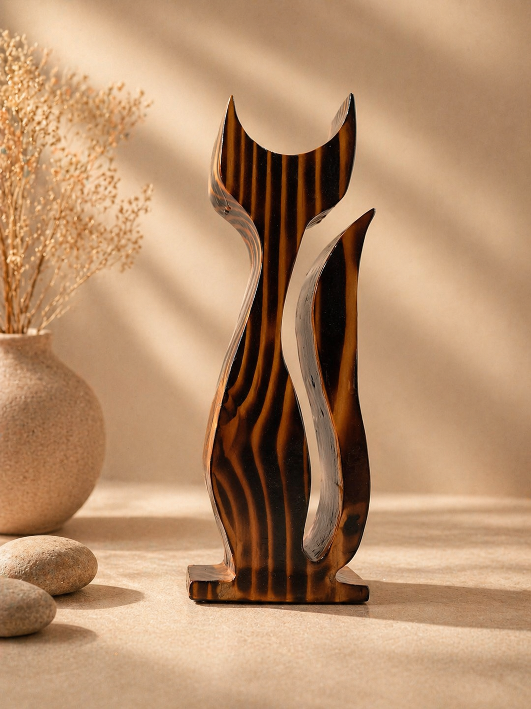 Luma Crest Pine Wooden Flower Vase in pine wood by UDSS Atelier