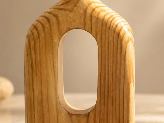 Mira Stem Pine Wooden Flower Vase in pine wood by UDSS Atelier view 4