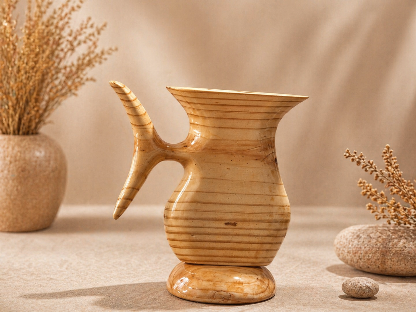 Solen Petal Pine Wooden Flower Vase in pine wood by UDSS Atelier view 3