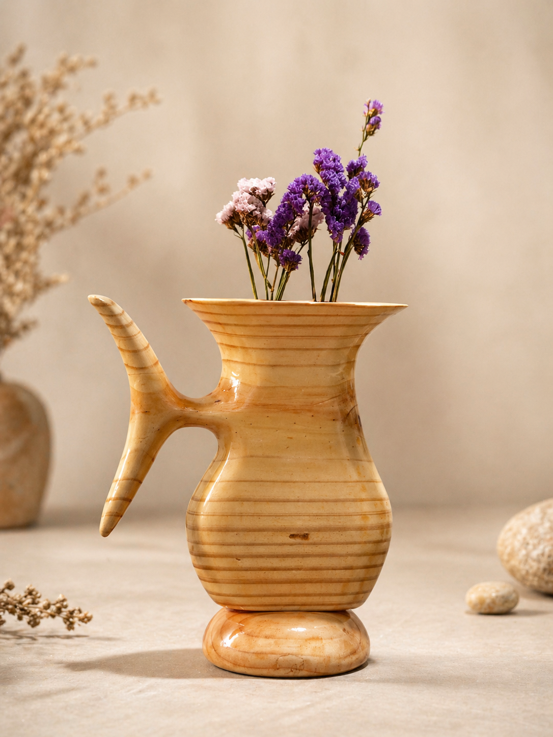 Solen Petal Pine Wooden Flower Vase in pine wood by UDSS Atelier