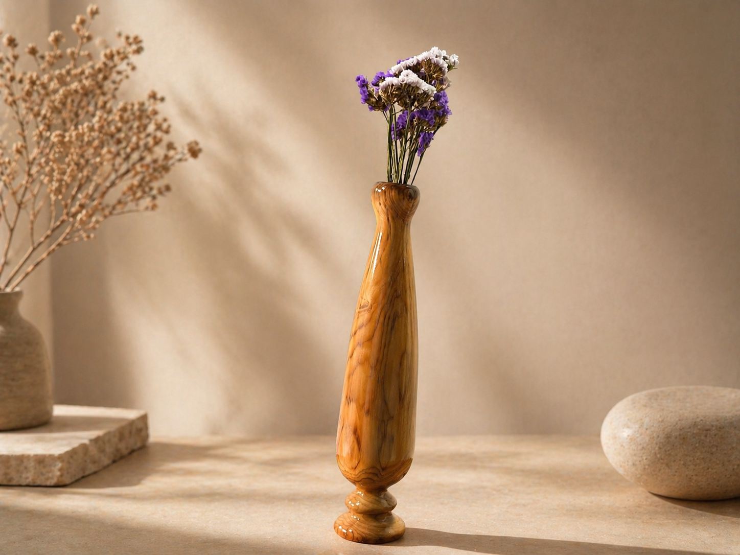 Arlen Grove Teak Wooden Flower Vase in teak wood by UDSS Atelier