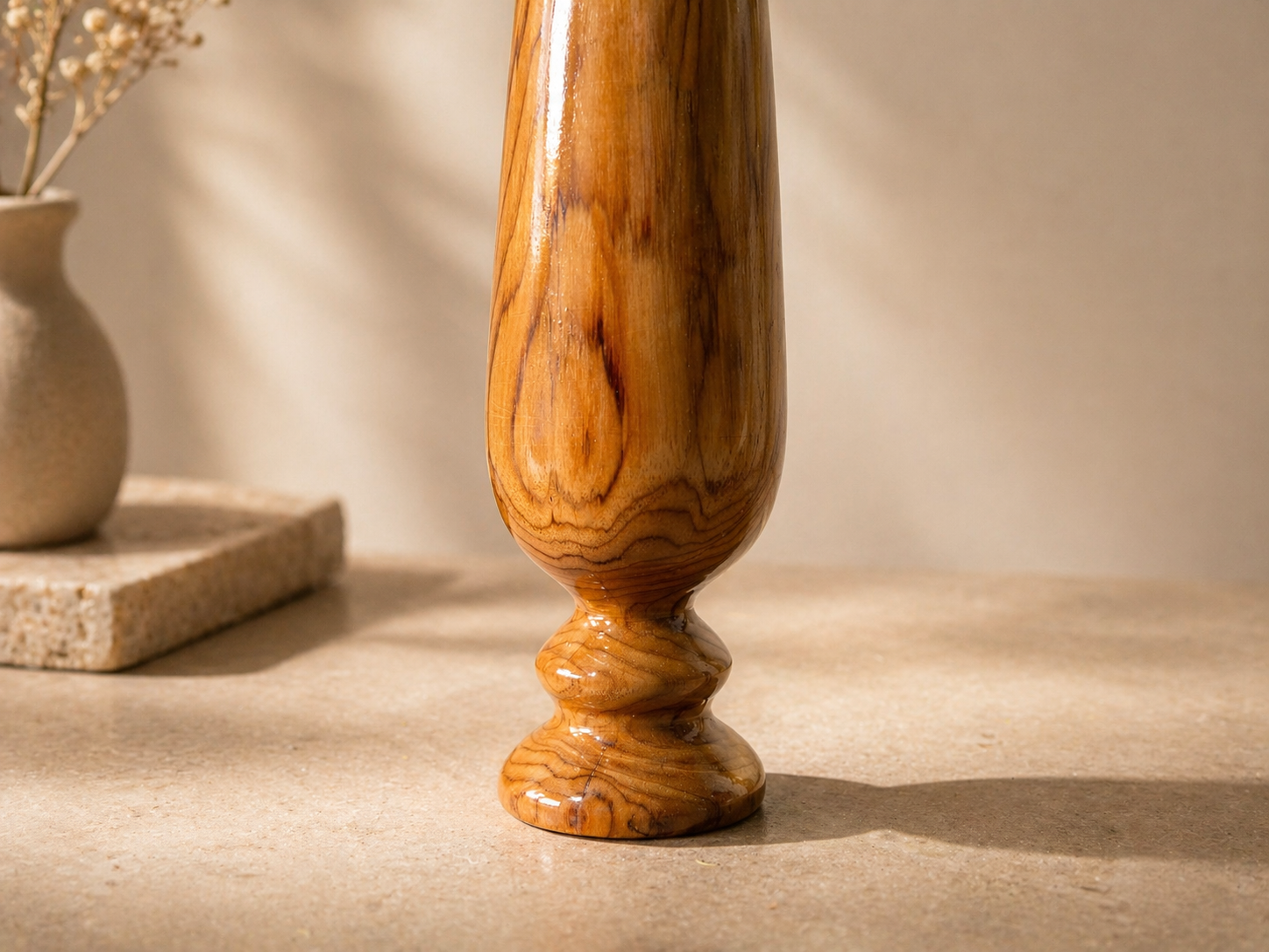 Arlen Grove Teak Wooden Flower Vase in teak wood by UDSS Atelier gallery 3