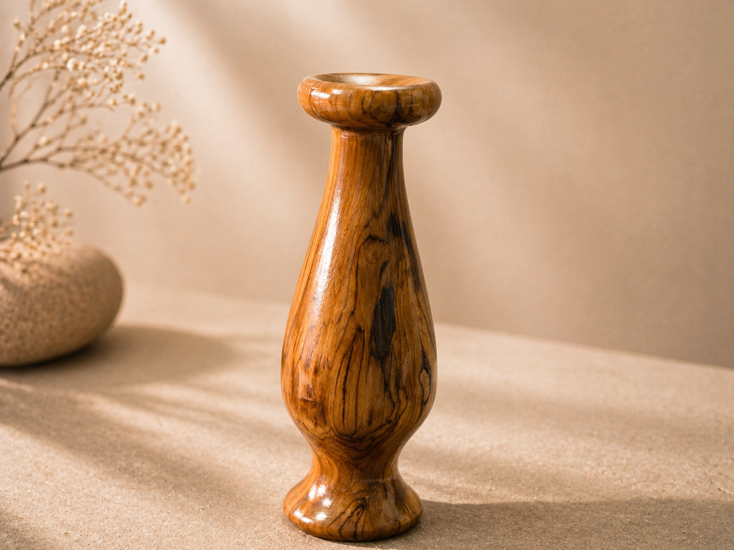 Liora Ridge Teak Wooden Flower Vase in teak wood by UDSS Atelier