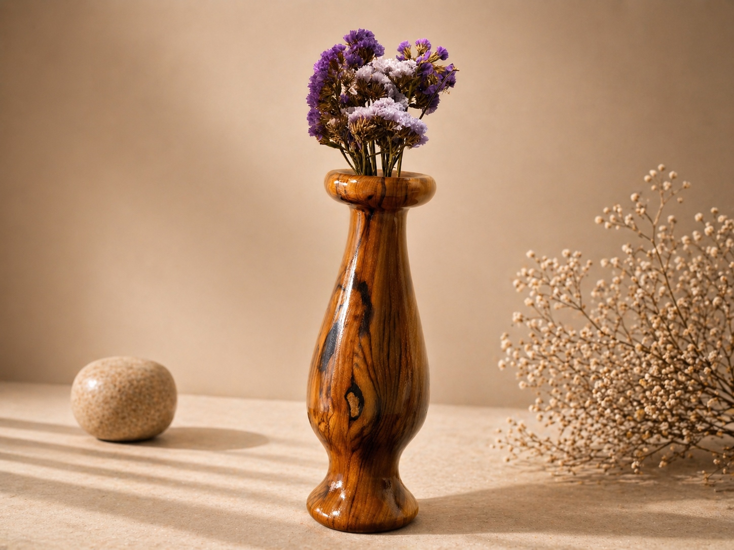 Liora Ridge Teak Wooden Flower Vase in teak wood by UDSS Atelier gallery 2