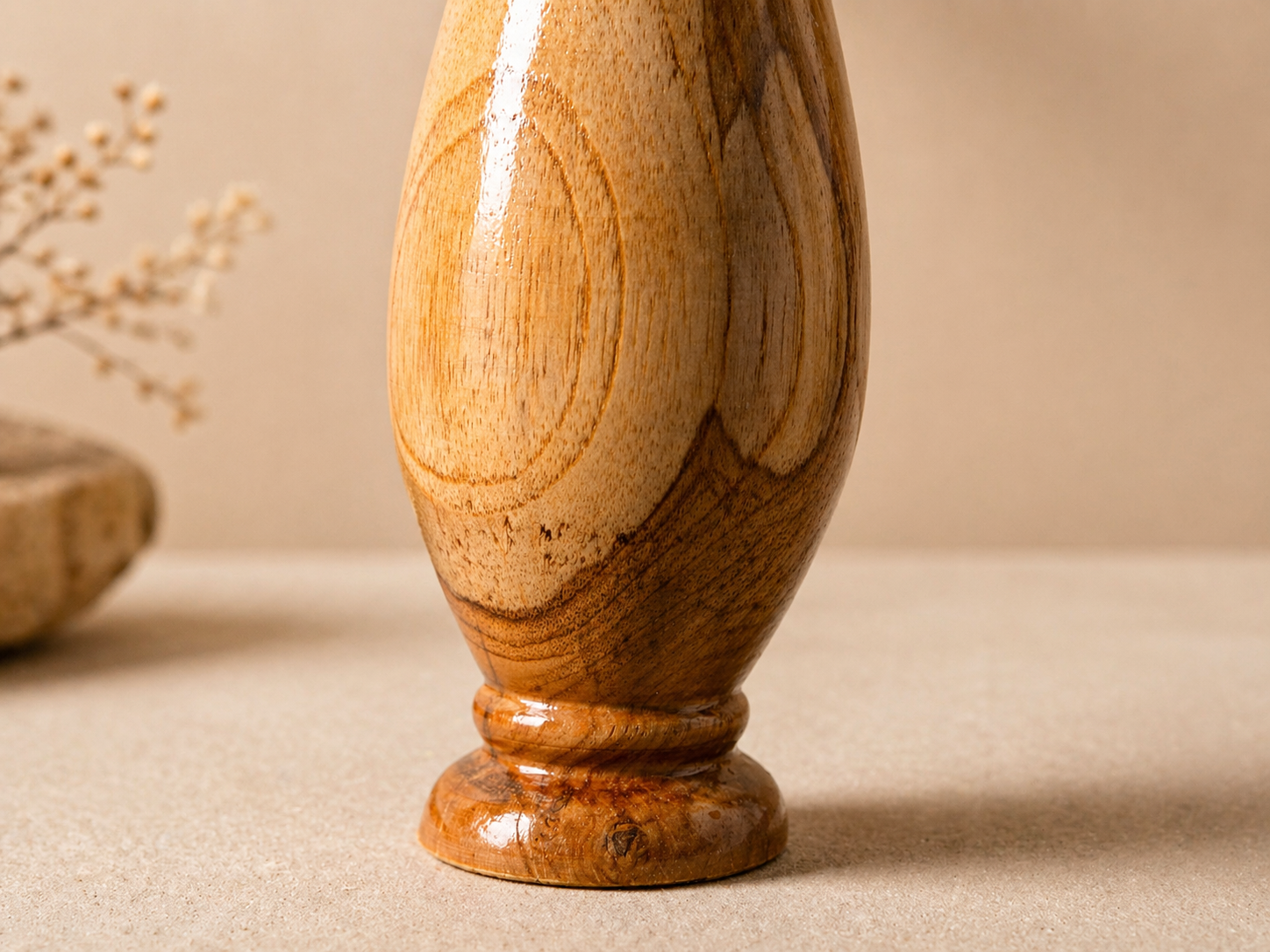 Ivara Bloom Teak Wooden Flower Vase in teak wood by UDSS Atelier
