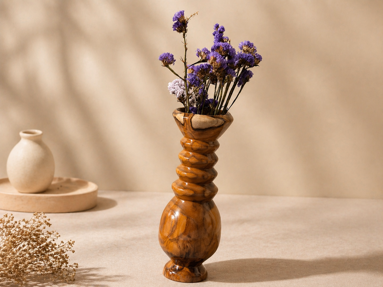 Noren Arch Teak Wooden Flower Vase in teak wood by UDSS Atelier gallery 4