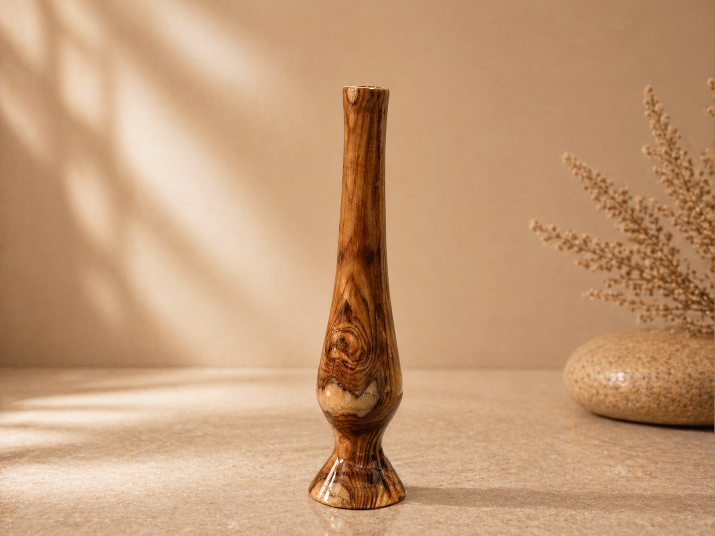 Sylva Crest Teak Wooden Flower Vase in teak wood by UDSS Atelier