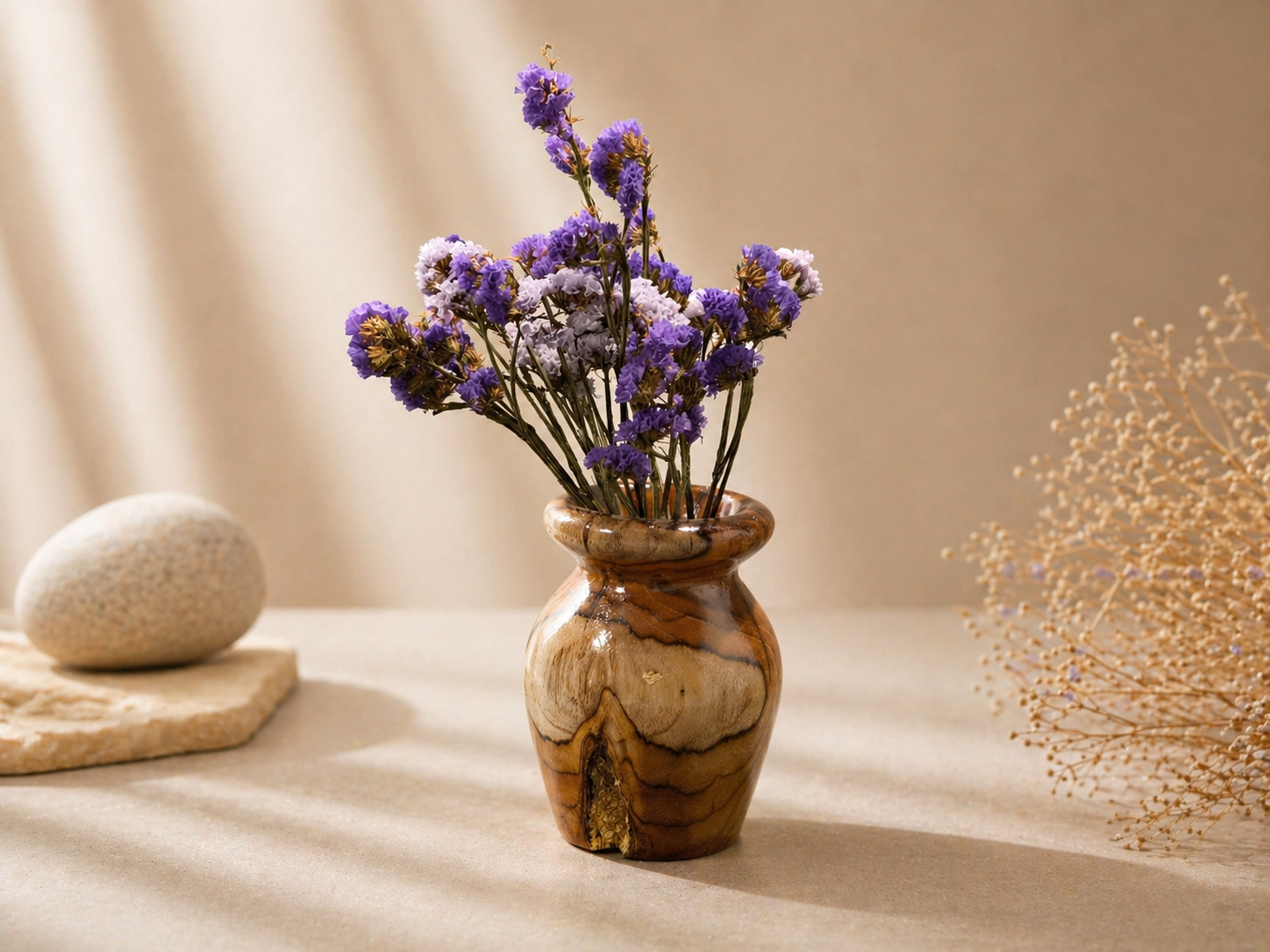 Thalen Petal Teak Wooden Flower Vase in teak wood by UDSS Atelier