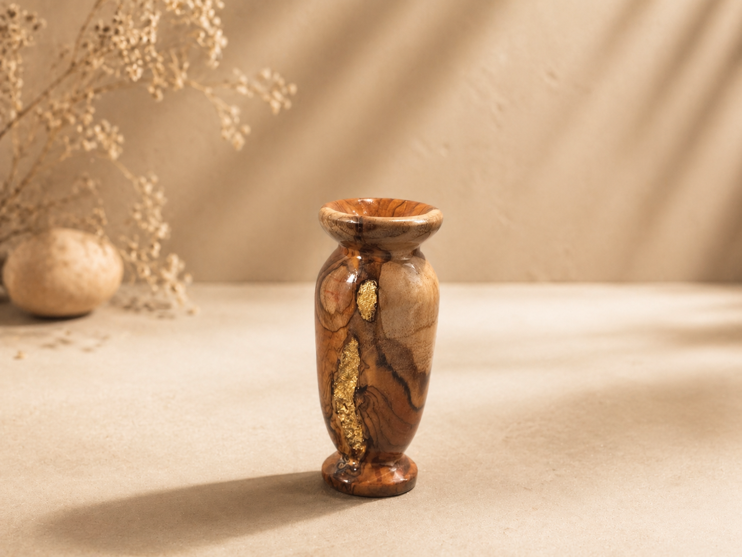 Riven Spire Teak Wooden Flower Vase in teak wood by UDSS Atelier gallery 4