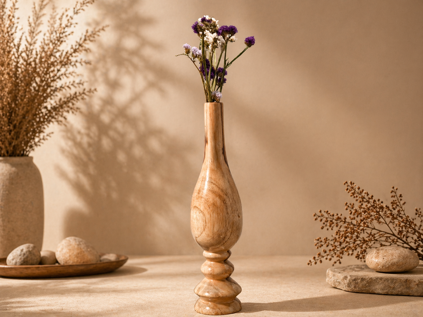 Noemi Arch Teak Wooden Flower Vase in teak wood by UDSS Atelier