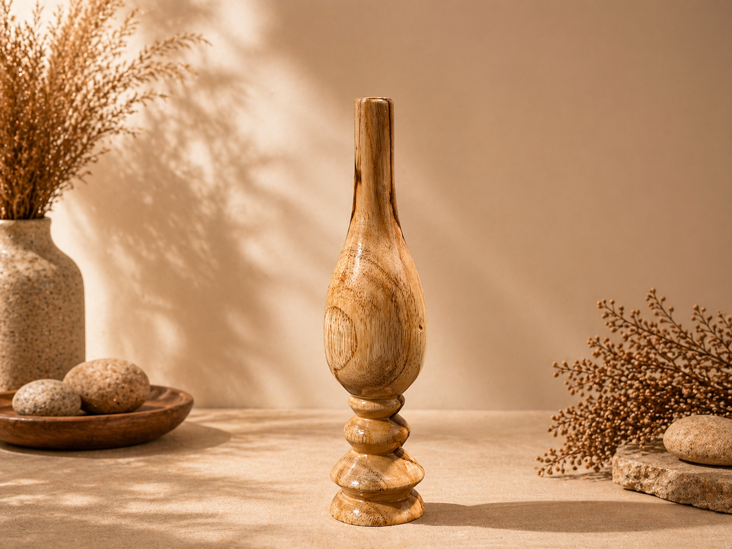 Noemi Arch Teak Wooden Flower Vase in teak wood by UDSS Atelier gallery 2