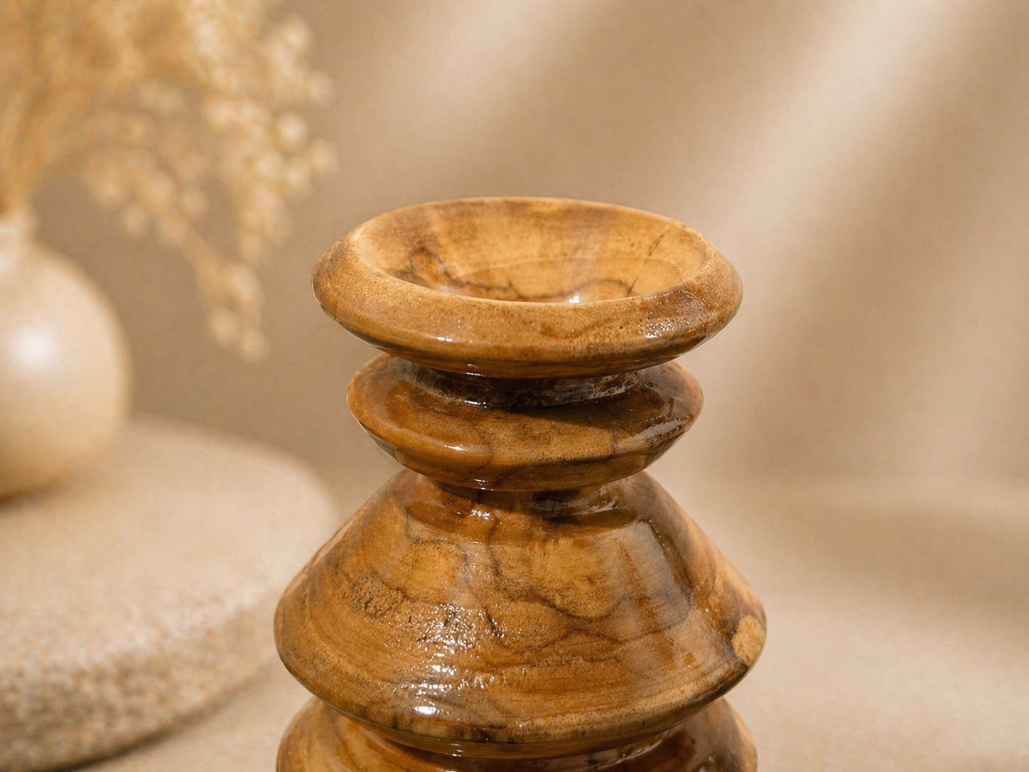 Noven Ridge Teak Wooden Flower Vase in teak wood by UDSS Atelier gallery 2