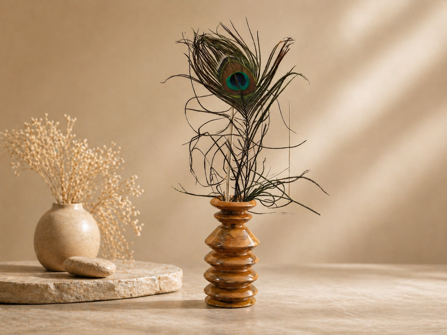 Noven Ridge Teak Wooden Flower Vase in teak wood by UDSS Atelier gallery 3