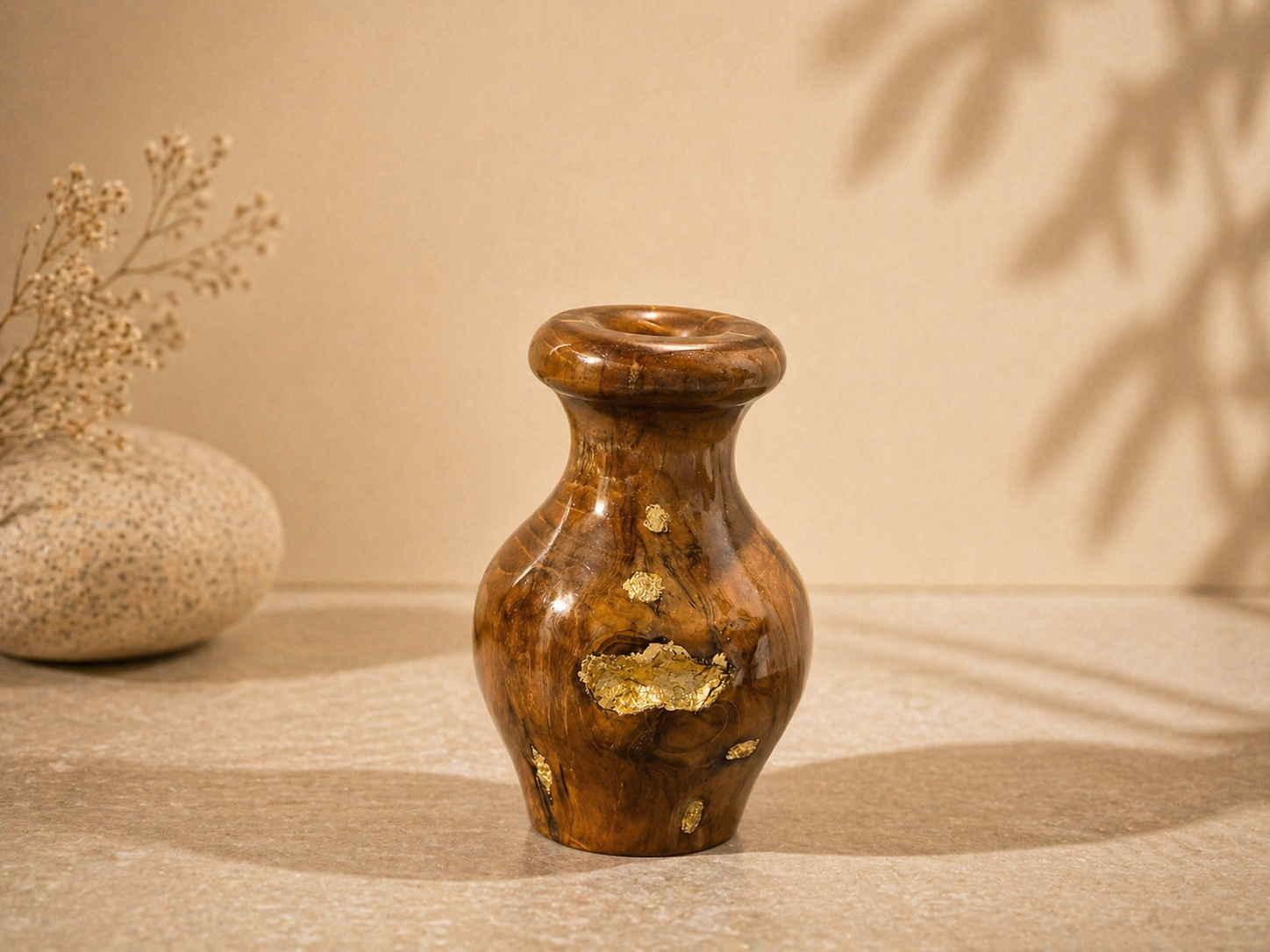 Orla Form Teak Wooden Flower Vase in teak wood by UDSS Atelier gallery 4