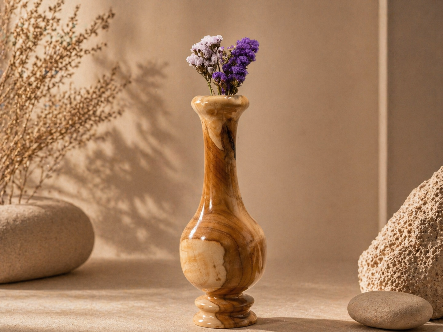 Caligo Crest Teak Wooden Flower Vase in teak wood by UDSS Atelier