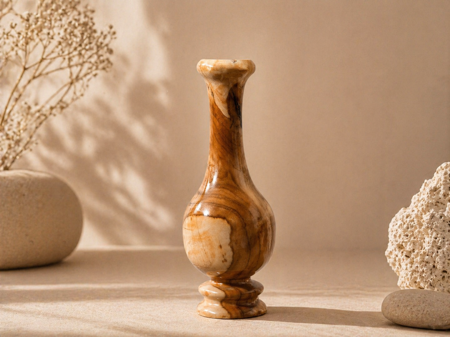Caligo Crest Teak Wooden Flower Vase in teak wood by UDSS Atelier gallery 2
