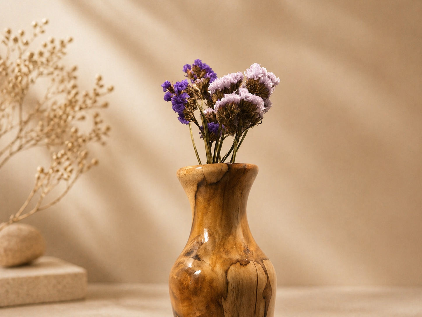 Elara Petal Teak Wooden Flower Vase in teak wood by UDSS Atelier gallery 2