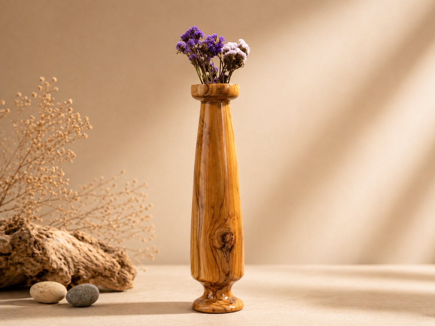 Veyan Form Teak Wooden Flower Vase in teak wood by UDSS Atelier gallery 4