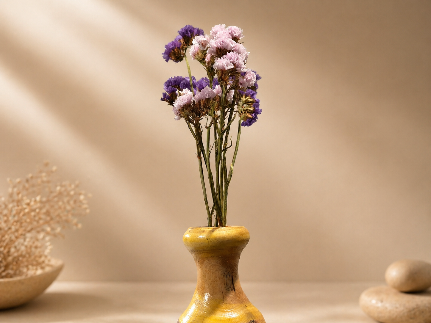 Dune Aura Wooden Flower Vase in natural wood by UDSS Atelier gallery 3