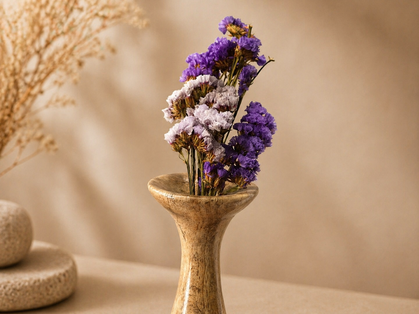 Solace Line Wooden Flower Vase in natural wood by UDSS Atelier gallery 4