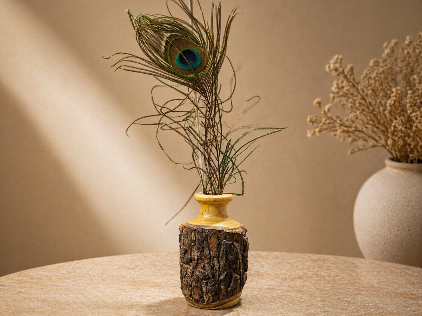 Oriel Curve Wooden Flower Vase in natural wood by UDSS Atelier gallery 2
