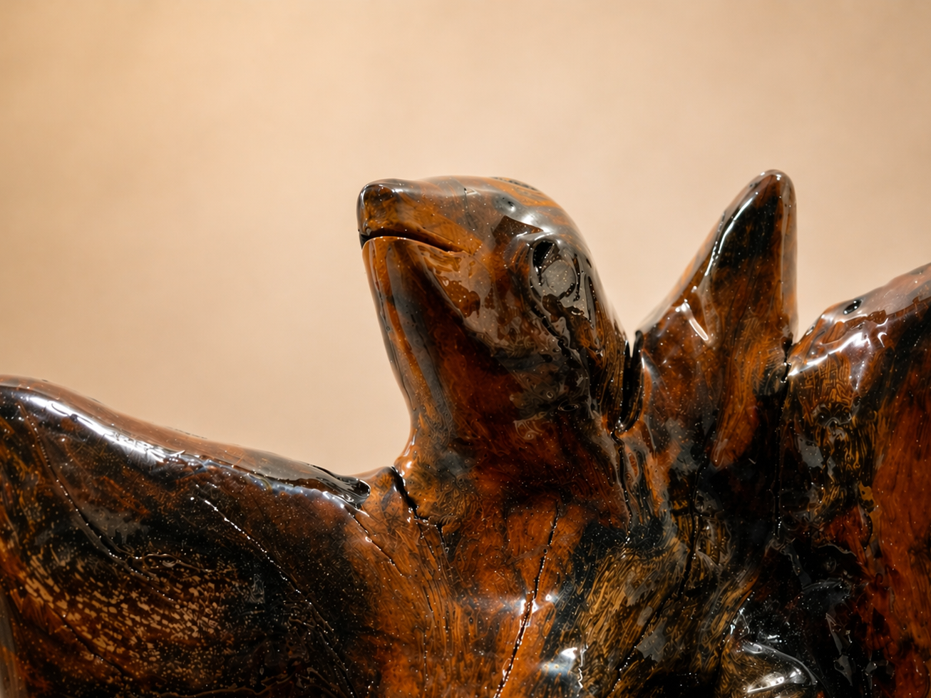 Drift Monarch Live Edge Wood Sculpture in live-edge natural wood by UDSS Atelier view 4