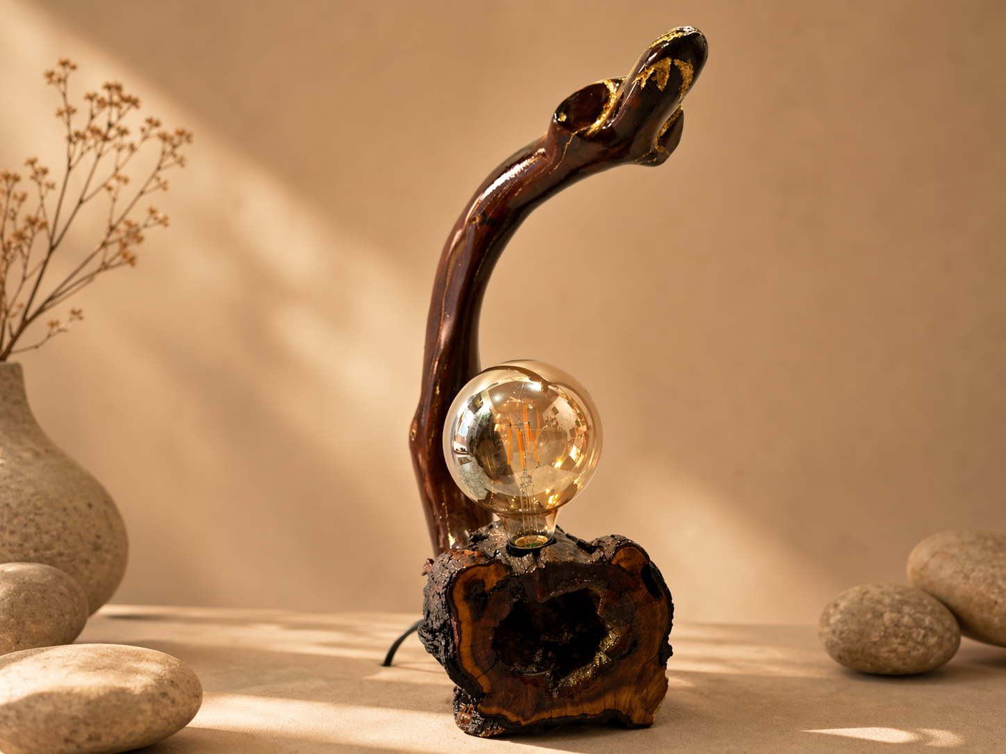 Kestrel Form Natural Wood Sculpture in live-edge natural wood by UDSS Atelier view 2