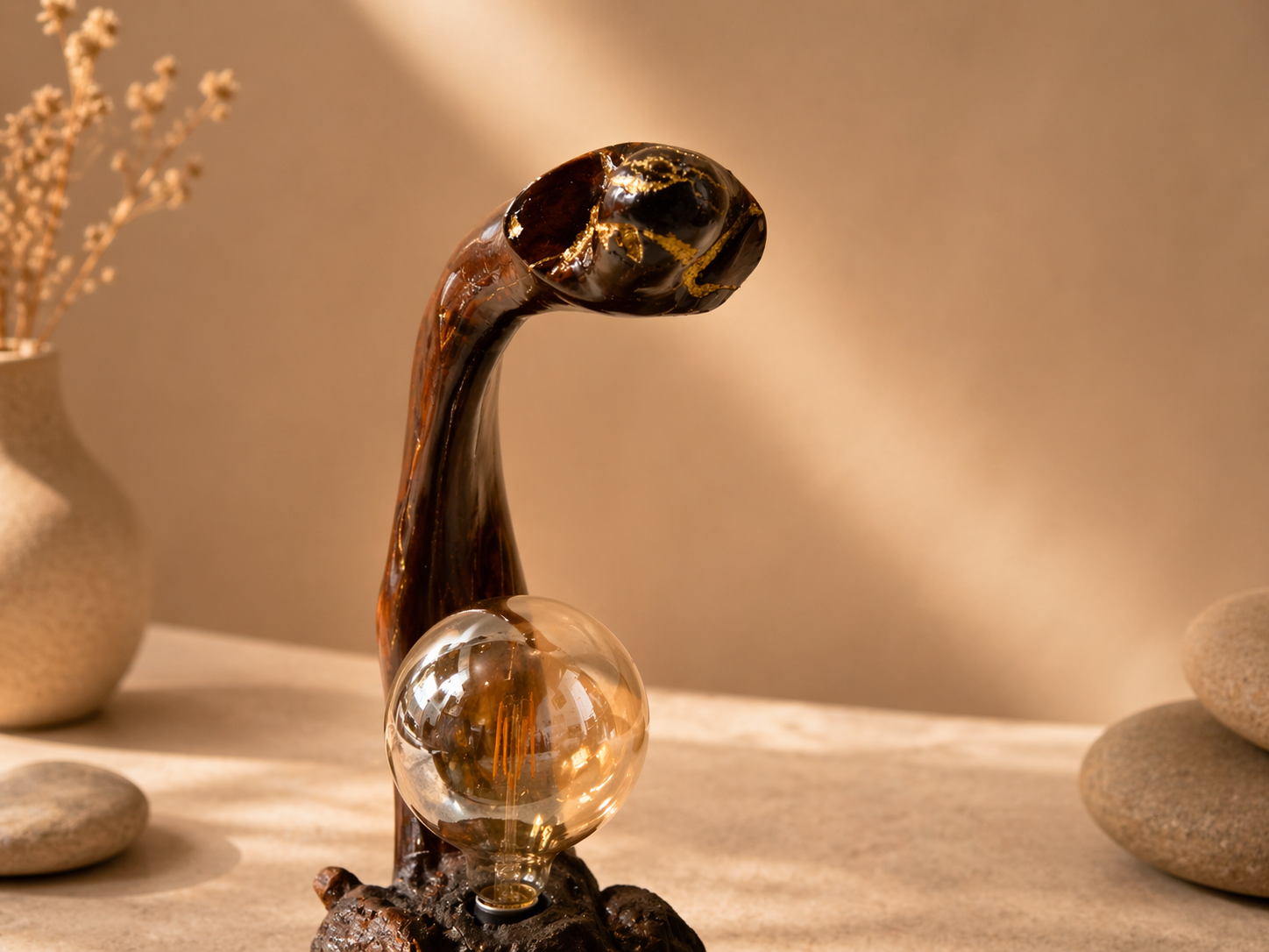 Kestrel Form Natural Wood Sculpture in live-edge natural wood by UDSS Atelier view 3