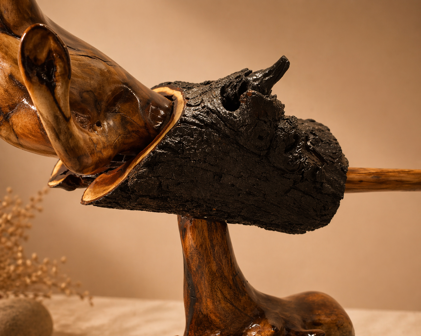 Ravine Crest Live Edge Wood Art in live-edge natural wood by UDSS Atelier view 2