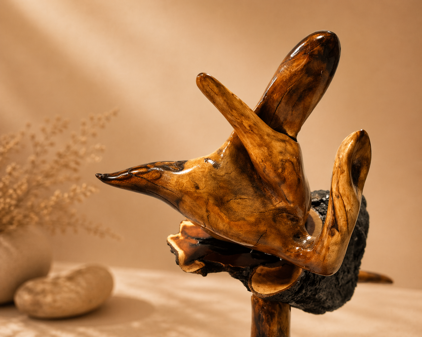 Ravine Crest Live Edge Wood Art in live-edge natural wood by UDSS Atelier view 3