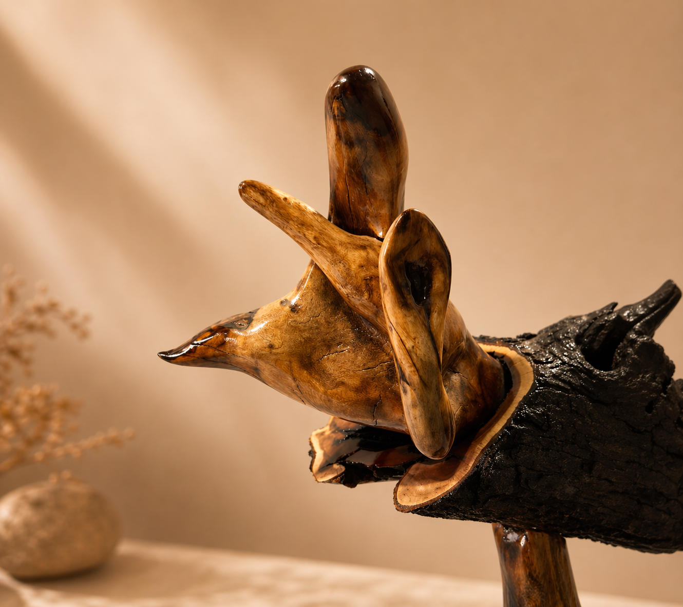 Ravine Crest Live Edge Wood Art in live-edge natural wood by UDSS Atelier view 4